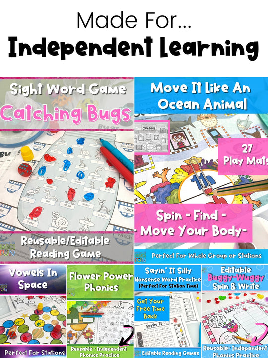 Game Bundle - Early Finisher Solutions - Kindergarten & First Grade Independent Learning Activities