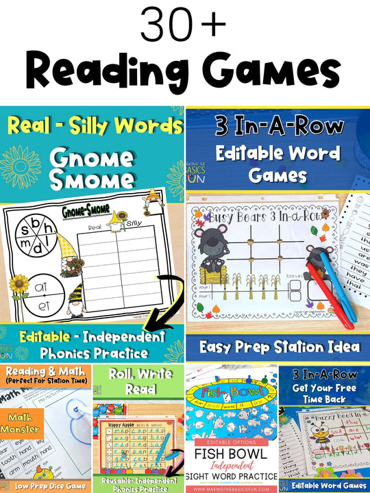 Game Bundle - Early Finisher Solutions - Kindergarten & First Grade Independent Learning Activities