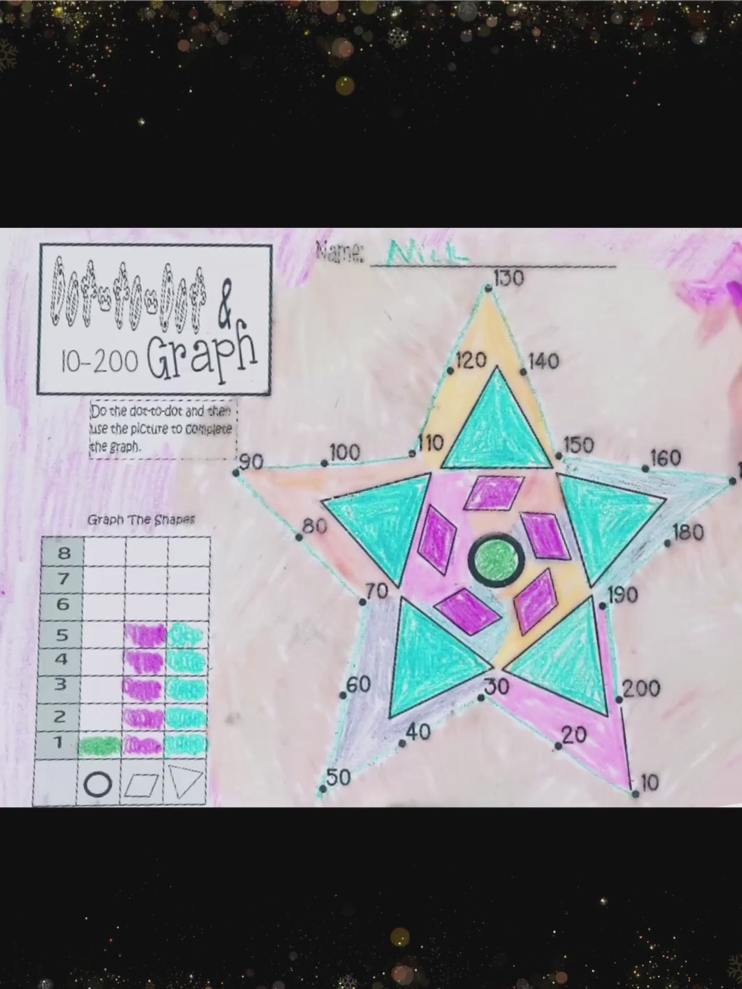 Dot-To-Dot & Graph Christmas Skip Count by 10 and 2