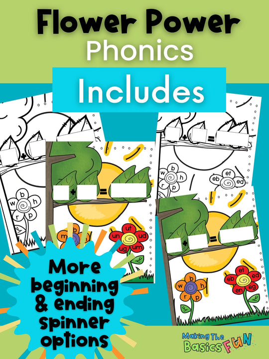 Phonics Spinner Game - Flower Power