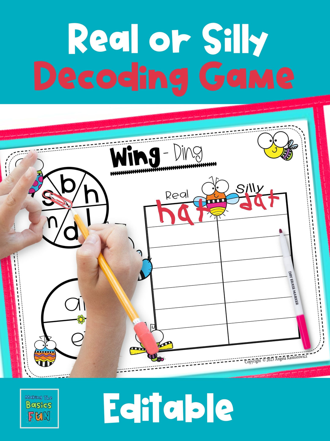 Decodable Phonics Spinner Game - Wing Ding