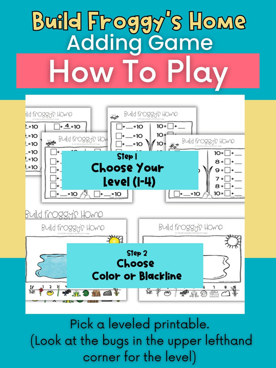 Adding To Ten - Build Froggy A Home Math Game