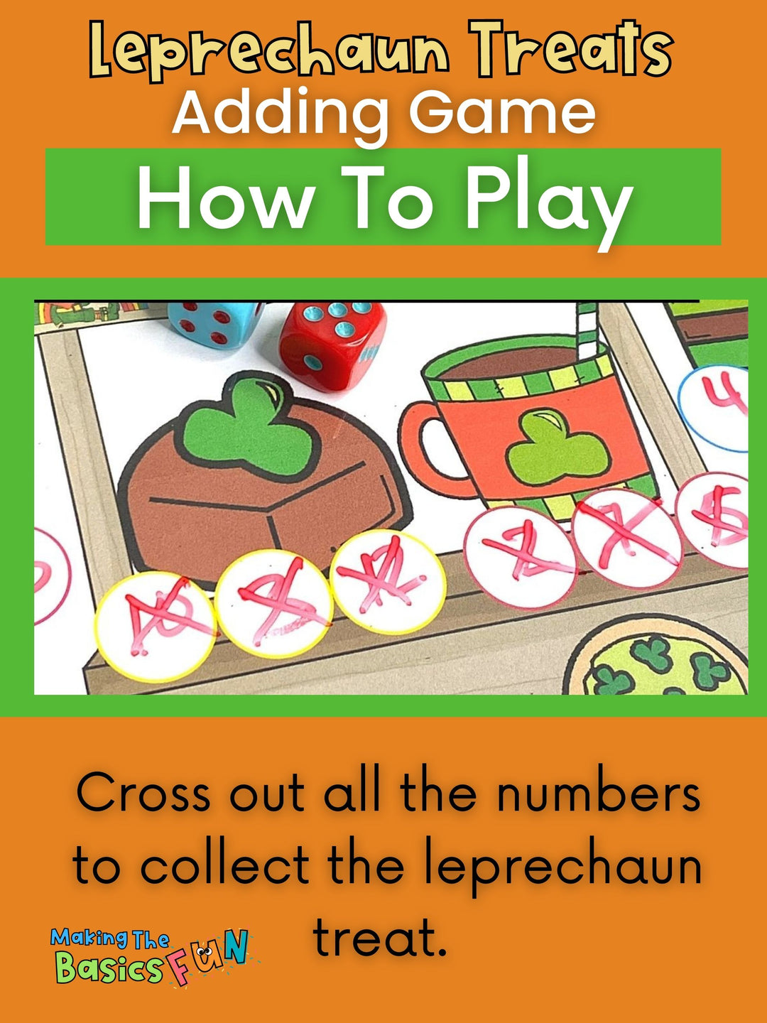 Dice Math Game - Leprechaun Treats