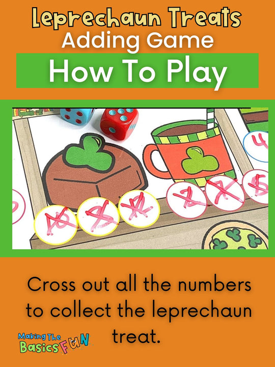 Dice Math Game - Leprechaun Treats