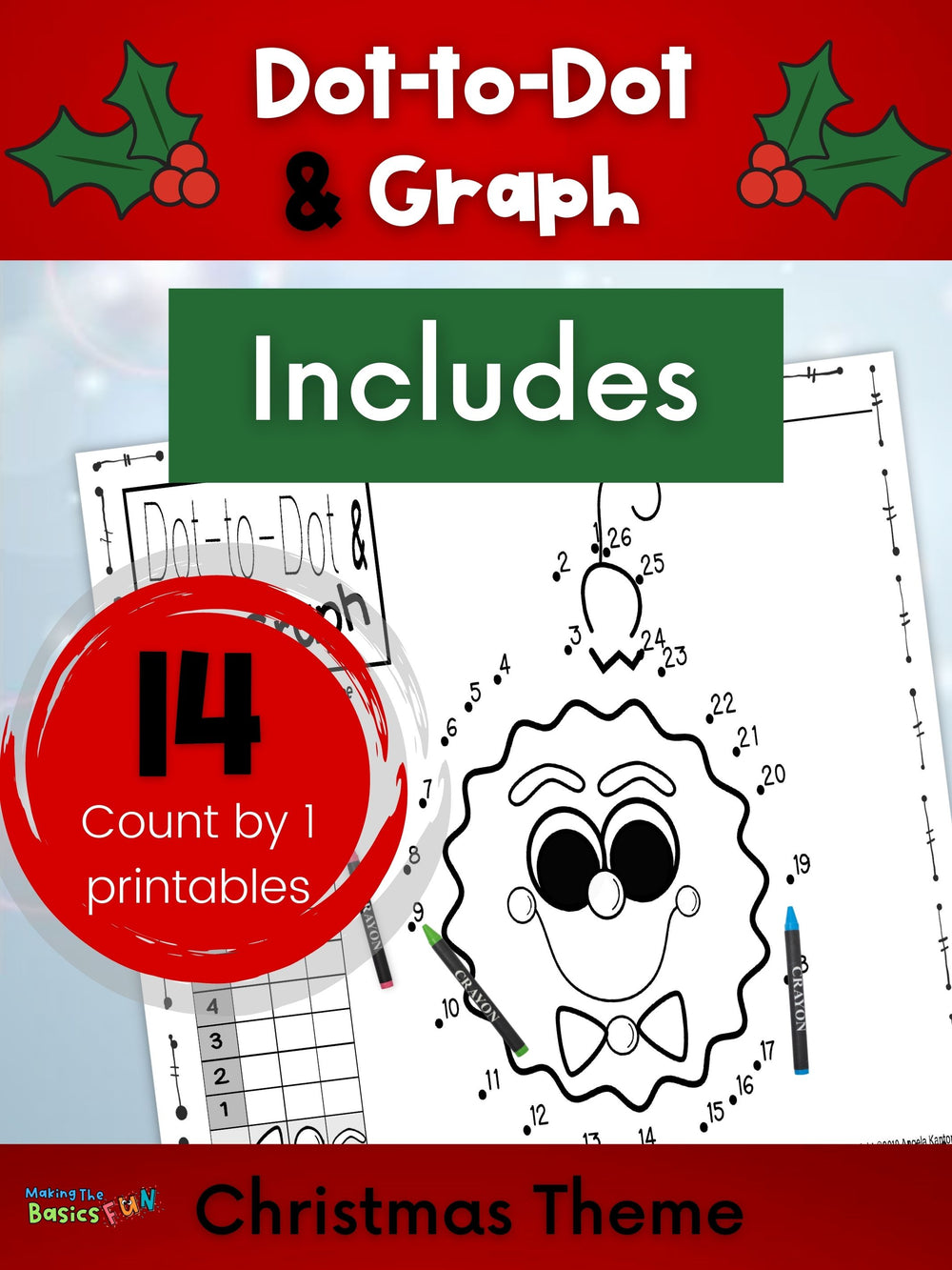 Dot-To-Dot & Graph Count by 1 - Christmas