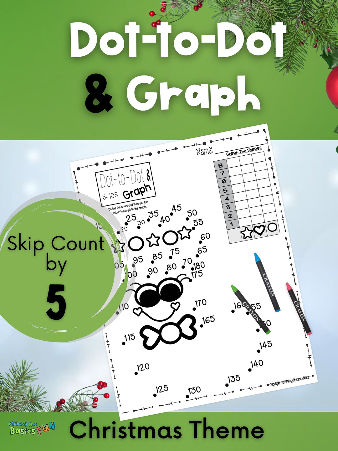 Dot To Dot Graph Christmas Skip Counting By 5 Making The Basics Fun Dot to dot graph christmas skip counting by 5 making the basics fun