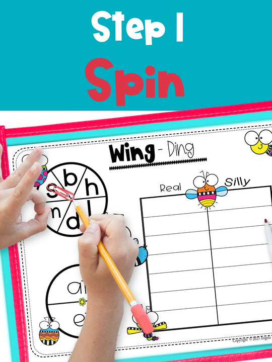 Decodable Phonics Spinner Game - Wing Ding