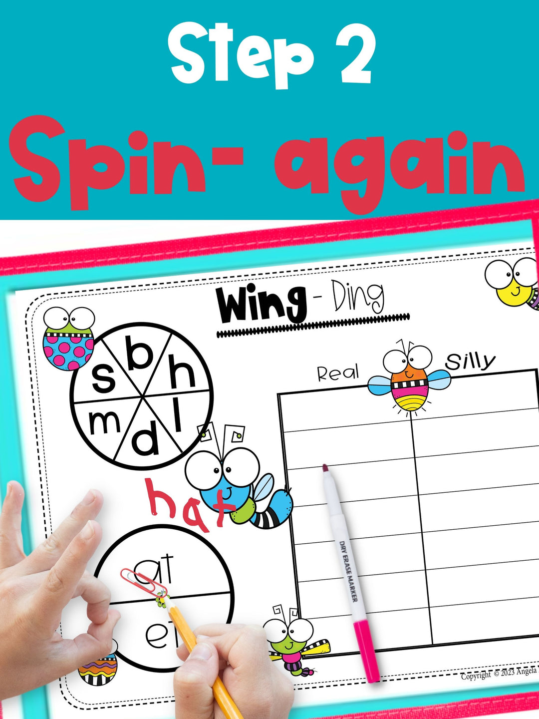 Decodable Phonics Spinner Game - Wing Ding