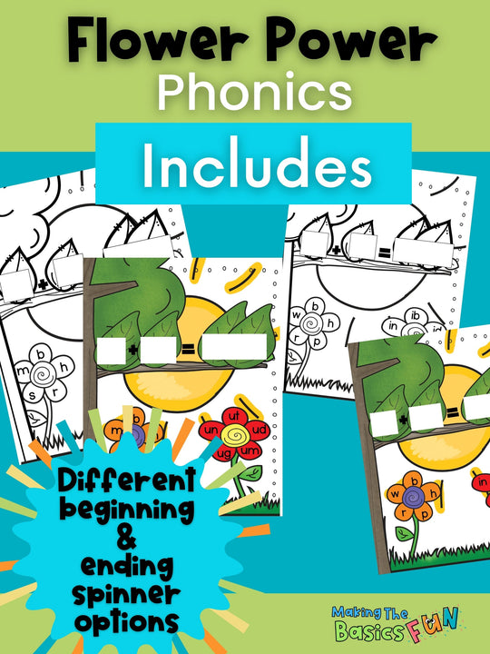 Phonics Spinner Game - Flower Power