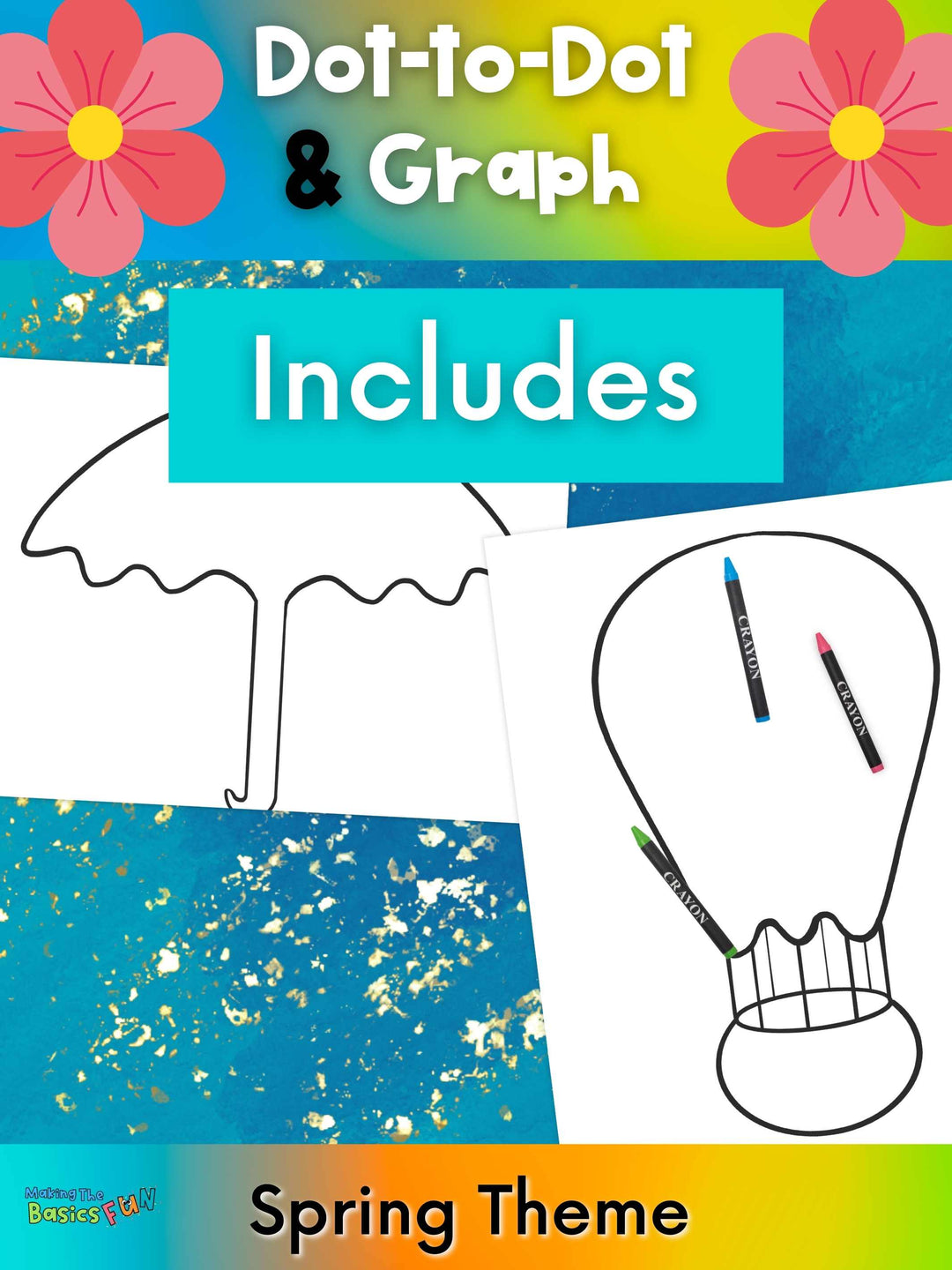 Dot-To-Dot & Graph Skip Count by 10 & 2 - Spring