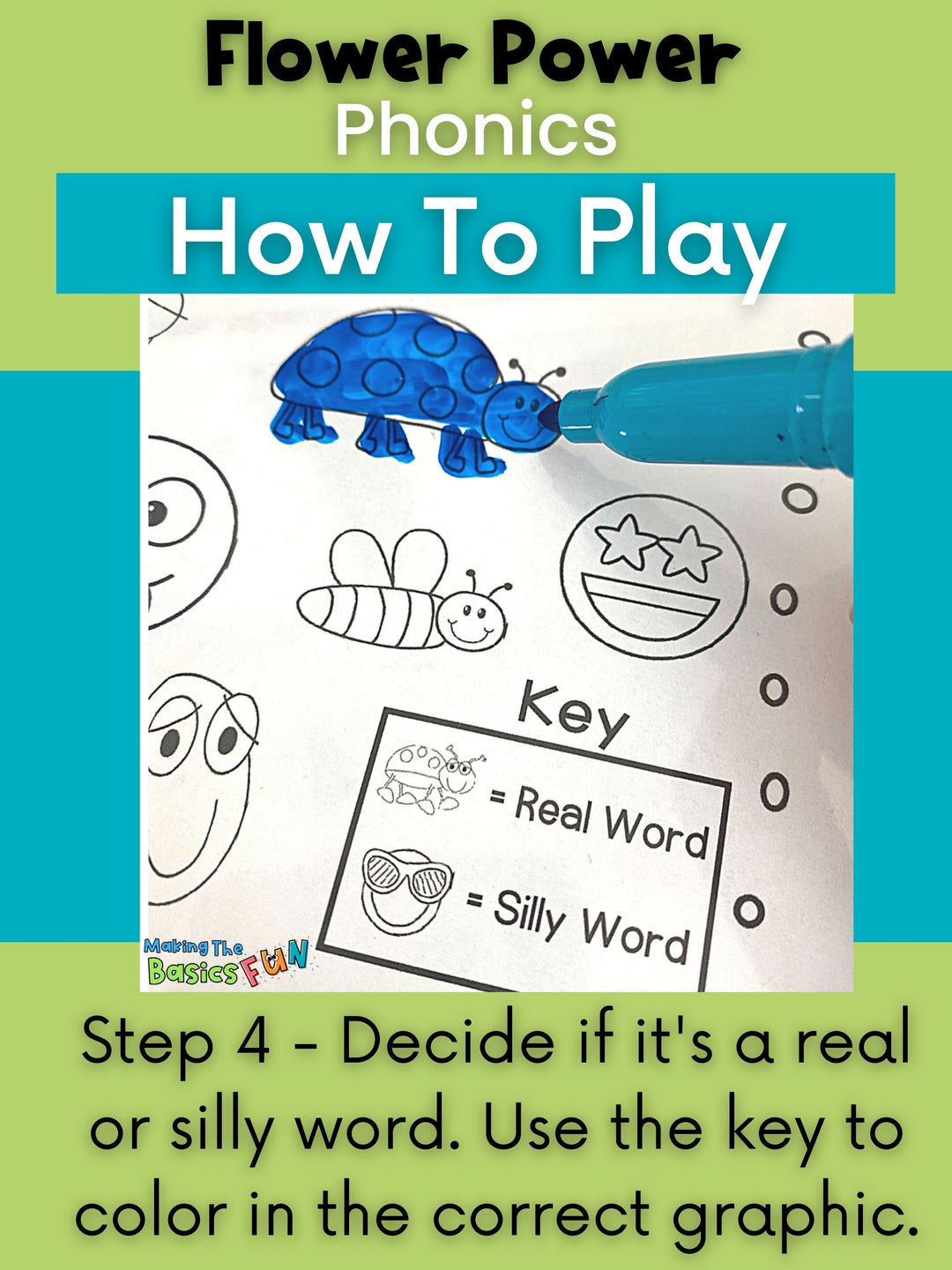 Phonics Spinner Game - Flower Power