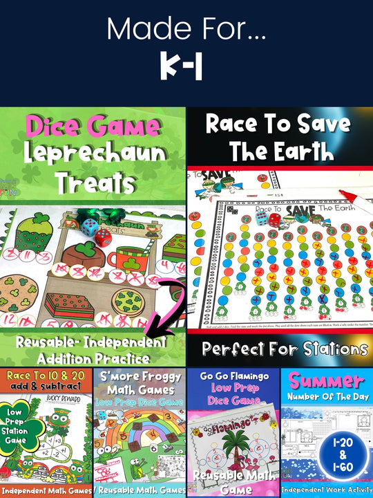 Game Bundle - Early Finisher Solutions - Kindergarten & First Grade Independent Learning Activities