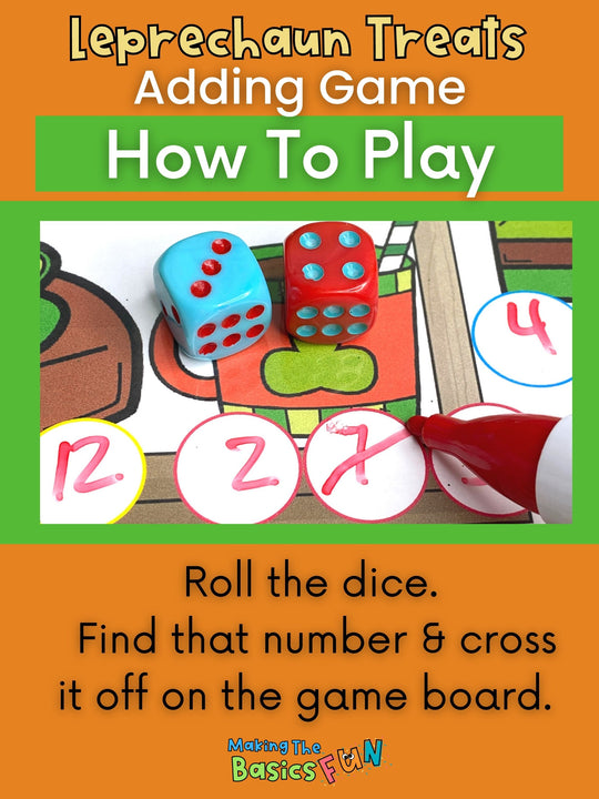 Dice Math Game - Leprechaun Treats