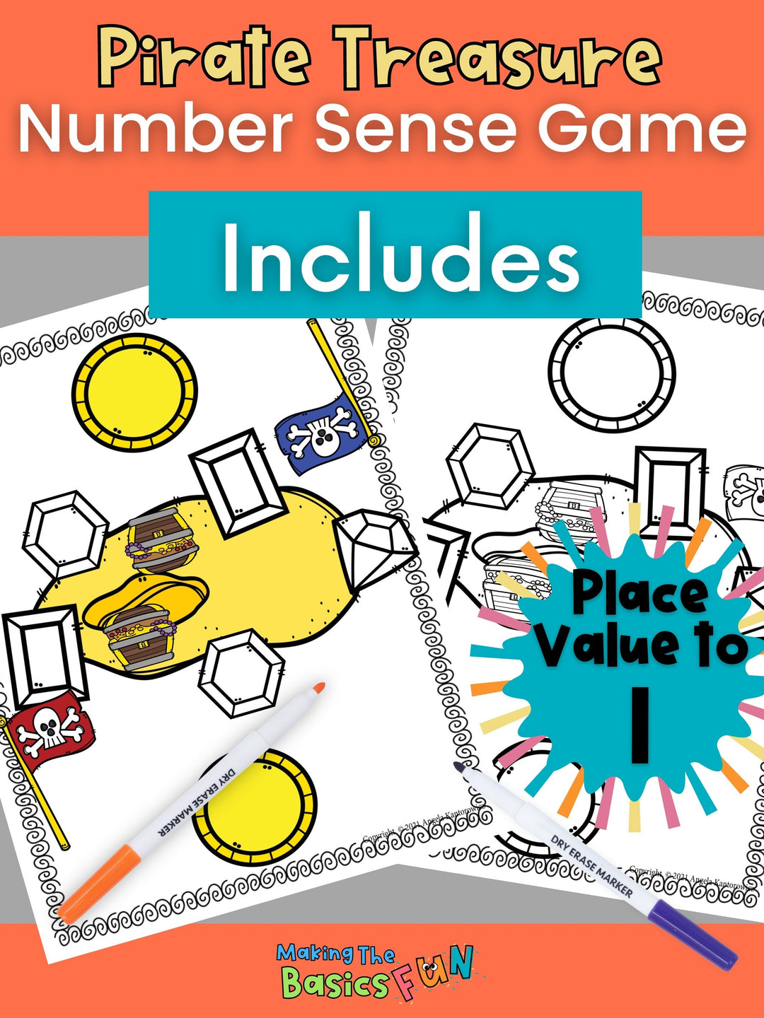 Place Value & Number Sense - Pirate Treasure Game