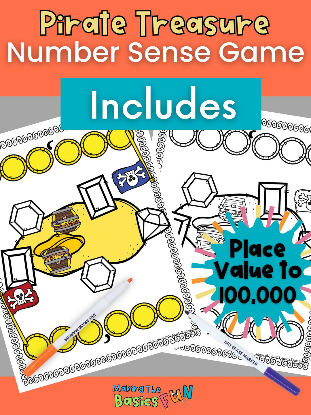 Place Value & Number Sense - Pirate Treasure Game