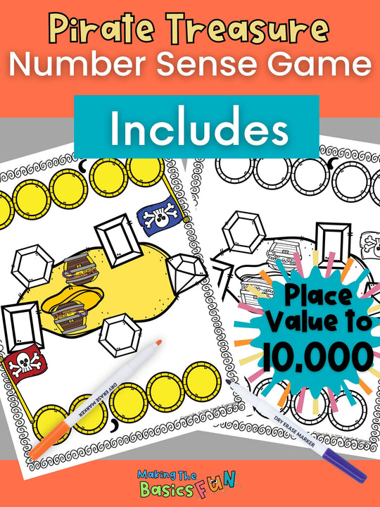 Place Value & Number Sense - Pirate Treasure Game
