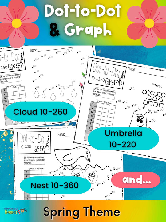 Dot-To-Dot & Graph Skip Count by 10 & 2 - Spring