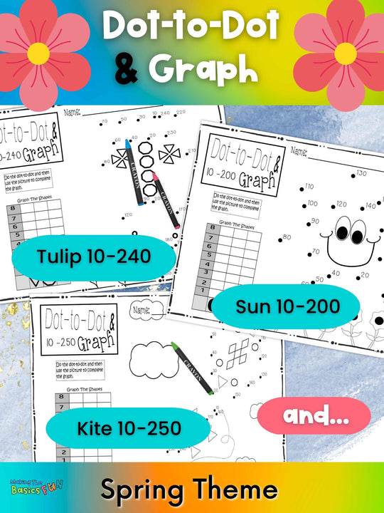 Dot-To-Dot & Graph Skip Count by 10 & 2 - Spring