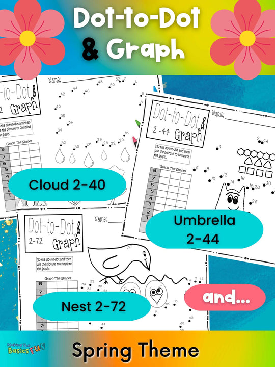 Dot-To-Dot & Graph Skip Count by 10 & 2 - Spring
