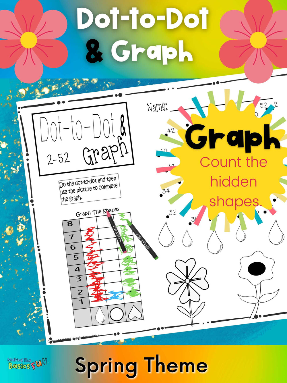 Dot-To-Dot & Graph Skip Count by 10 & 2 - Spring