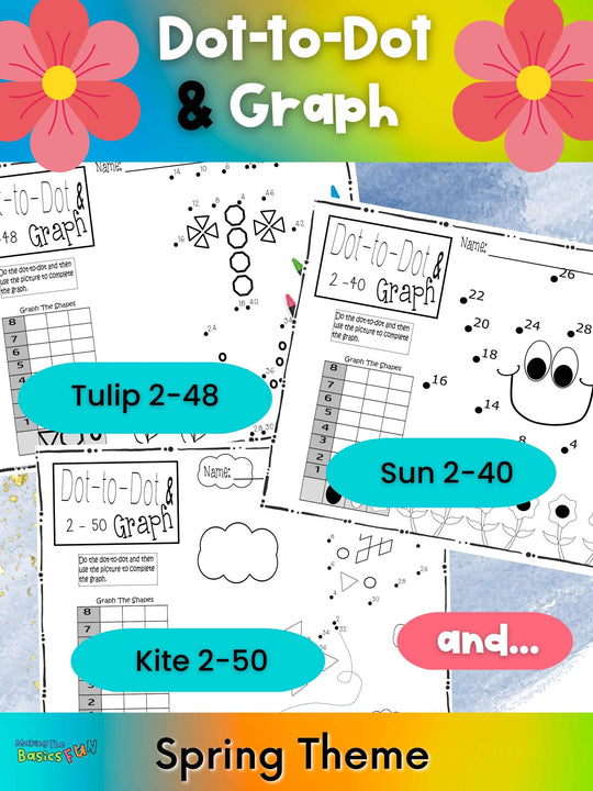 Dot-To-Dot & Graph Skip Count by 10 & 2 - Spring