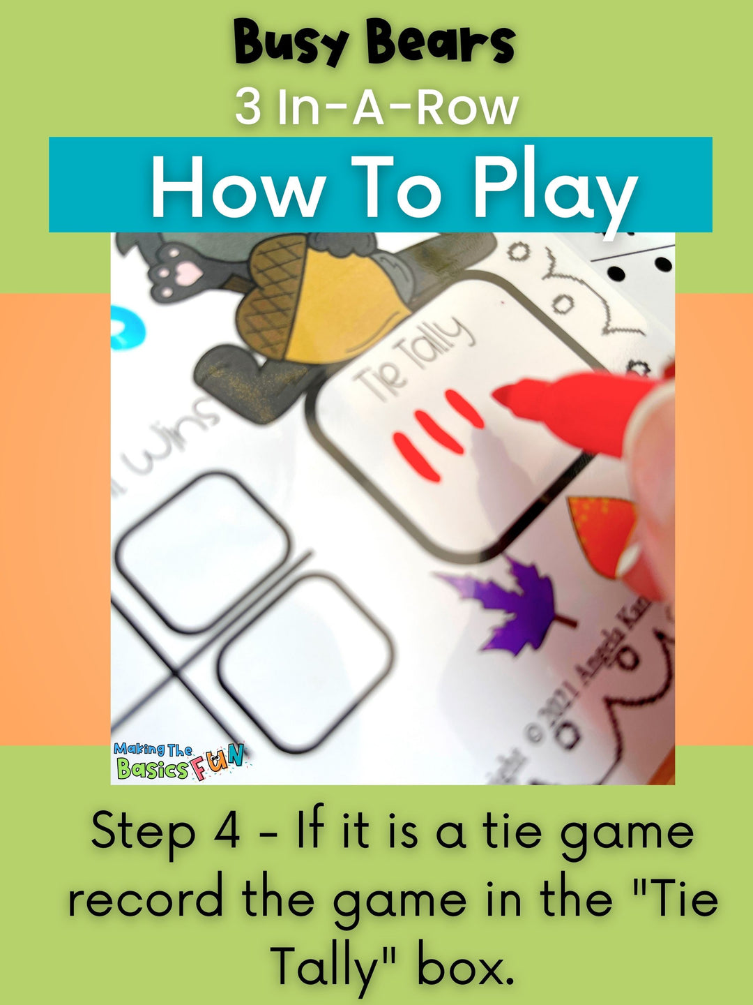 Editable Word Game | Busy Bear 3 In-A-Row